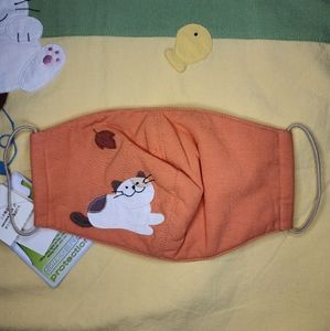 1 Adult Orange Cat Embroidered HikosenCara Mask